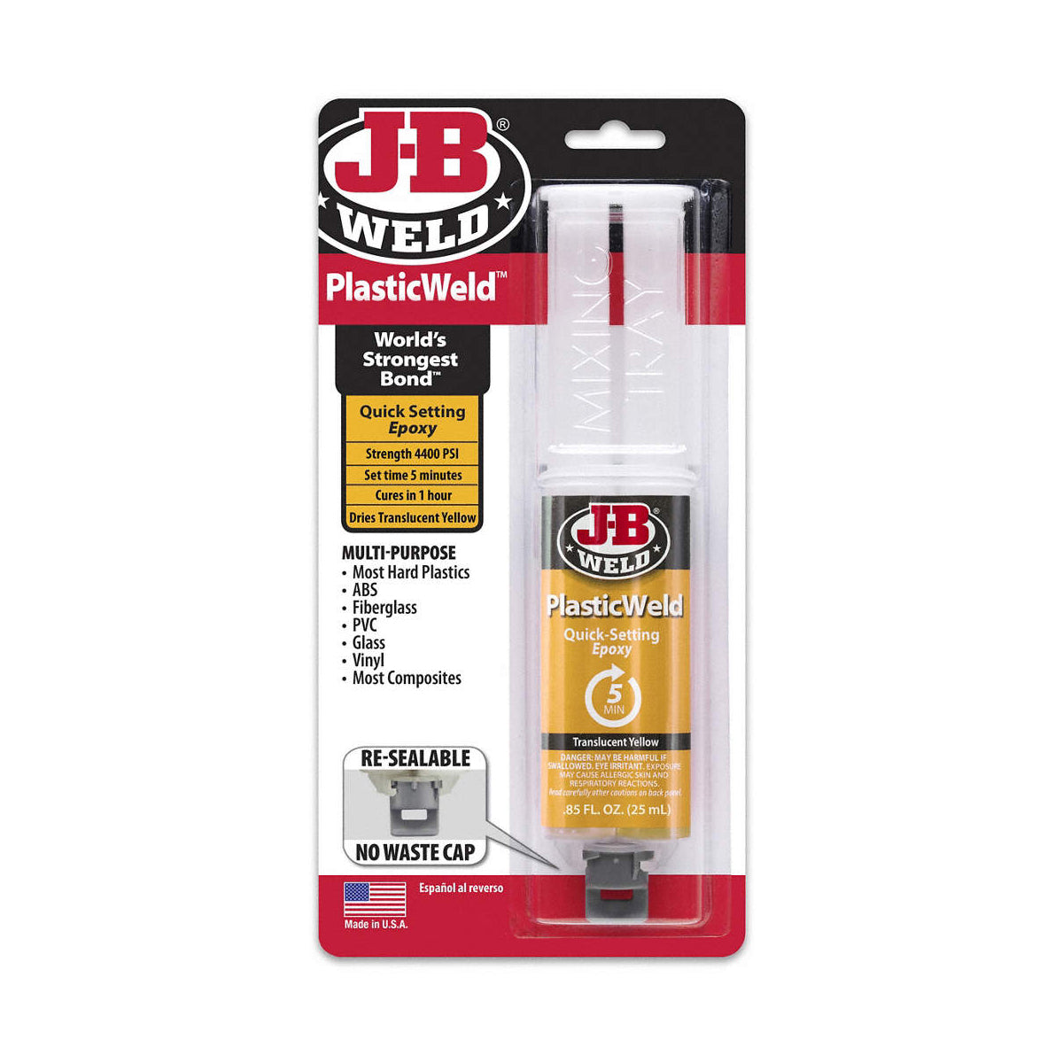 Mastic époxy à prise rapide PlasticWeld et J-B Weld 50132CAN