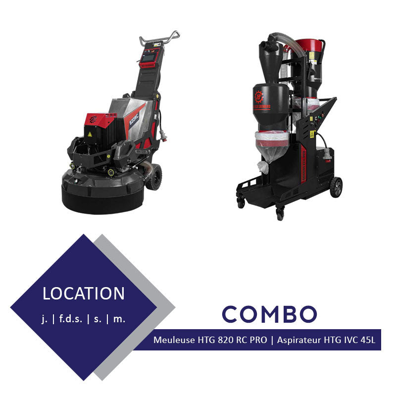 Location Combo meuleuse HTG 820 RC PRO et aspirateur IVC-45L PLUS