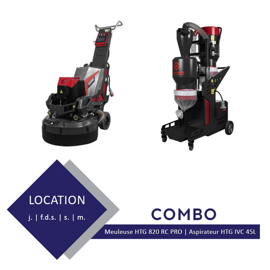 Rental - Combo grinder HTG 820 RC PRO and vacuum cleaner IVC-45L PLUS