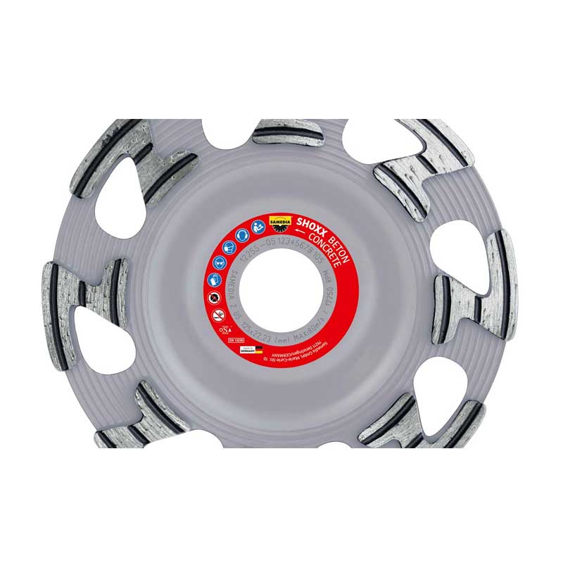 Meule à boisseau diamantée SHOXX Z U5 7" x 5/8" -11" 180 mm 12 seg de Samedia