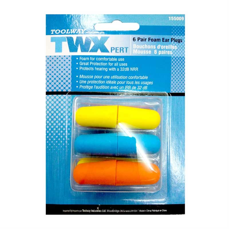 Bouchons d’oreille en mousse, 6 paires TWXpert 155009