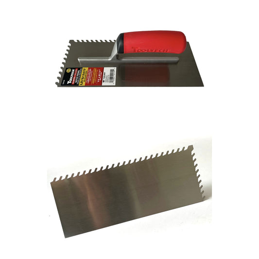 Truelle crantée 11 po x 4 po (5/16 po x 1/8 po x 5/16 po à encoche inclinée) Tooltech 120139