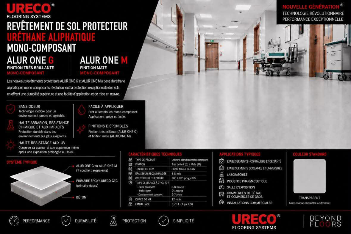 ALUR ONE - Revêtements protecteurs à base d’uréthane aliphatiques mono-composants d'URECO
