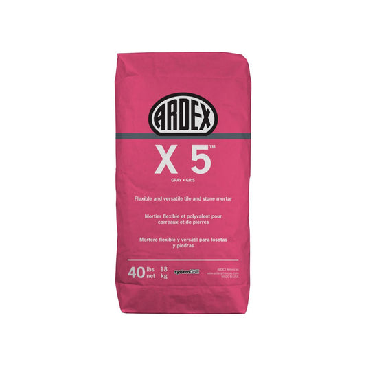 ARDEX X 5 Mortier flexible et polyvalent pour carreaux et pierres gris 40 lbs