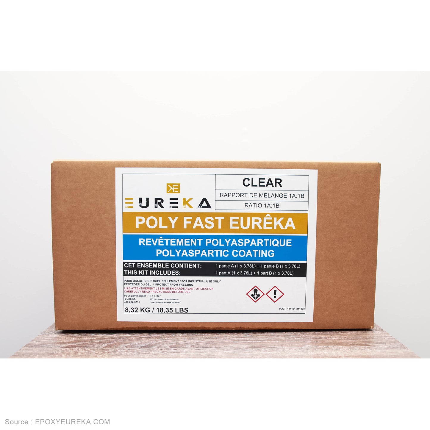 Poly Fast Eureka - 100% Solids Fast Acting Polyaspartic Resin - 2 Gallon Set of Eureka Epoxy