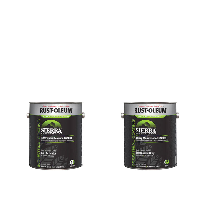 Rust-Oleum Gloss Classic Gray Epoxy Floor Coating Kit (Base and Activator) 208072 248284