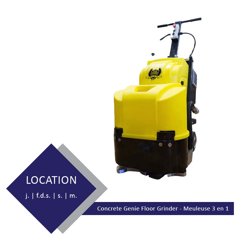 Location Concrete Genie Floor Grinder - Meuleuse 3 en 1 à une phase de Xtreme Polishing Systems