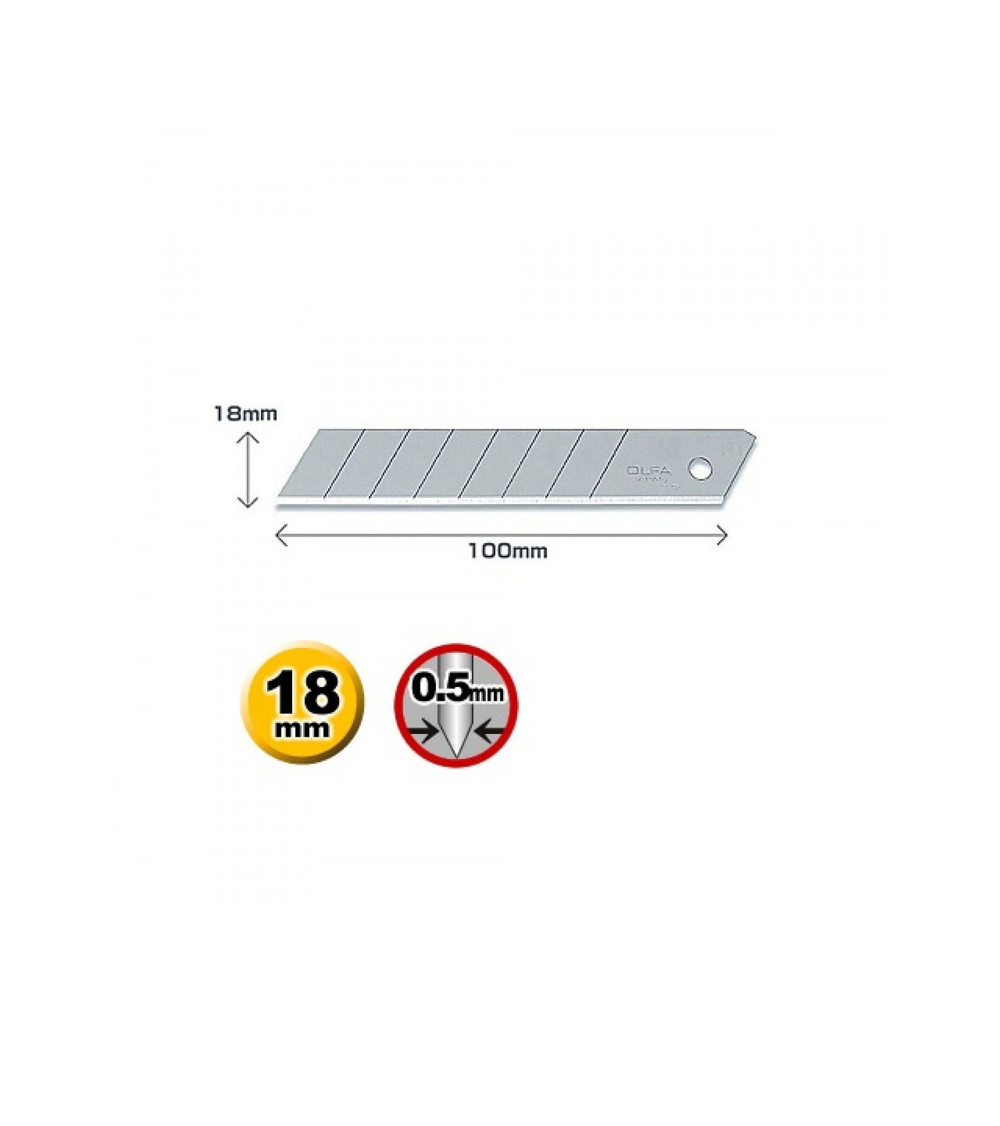 Spare blades (50) 18mm 5016 for Olfa knives