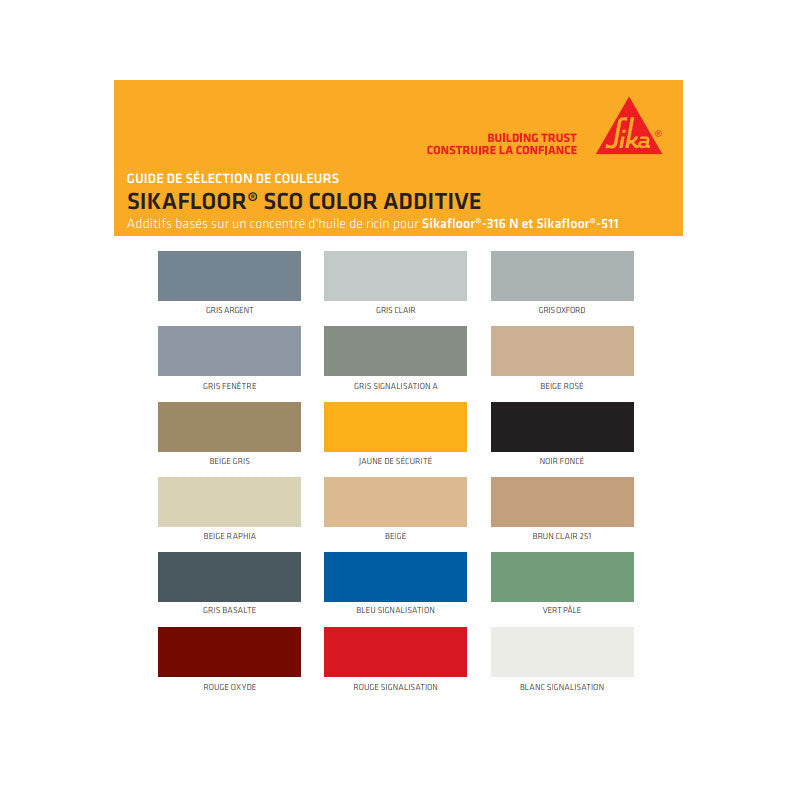 Sikafloor® Sco Color additive - Pigments liquides 946 ml à polyaspartique (couleurs unies) de Sika
