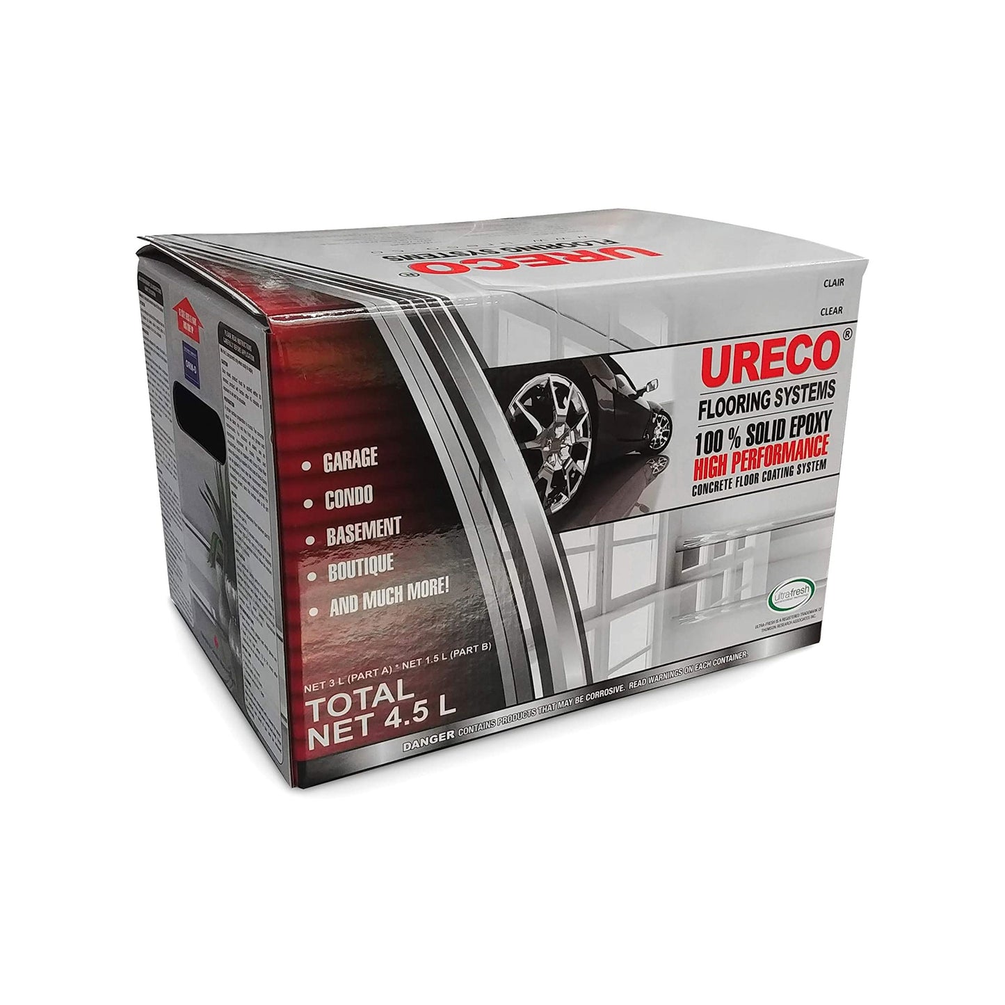 High Performance Epoxy Concrete Coating - Clear Finish - 4.5 Liters URECO