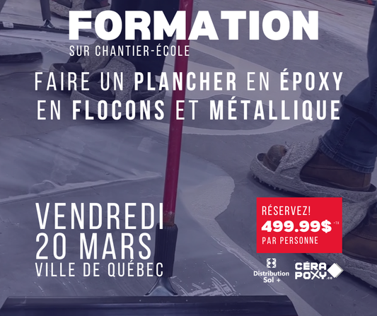 Formation pratique - Faire un plancher en époxy en flocons et métallique - 20 mars 2026 Québec