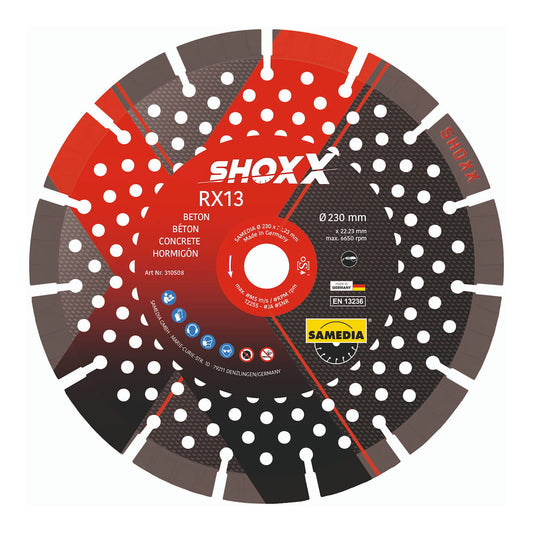 Lame à béton SHOXX RX13 Top speed 4 1/2" x 7/8" PH (5) 8 segments Samedia