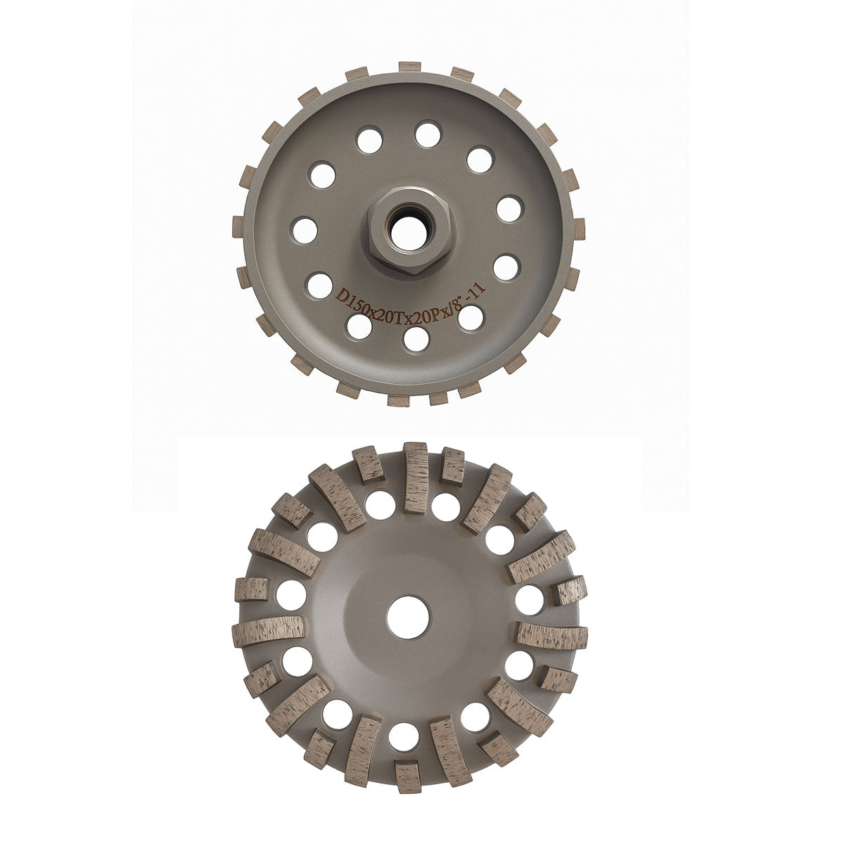 Meule à boisseau diamantée 5" et 6" 30#m 5/8-11