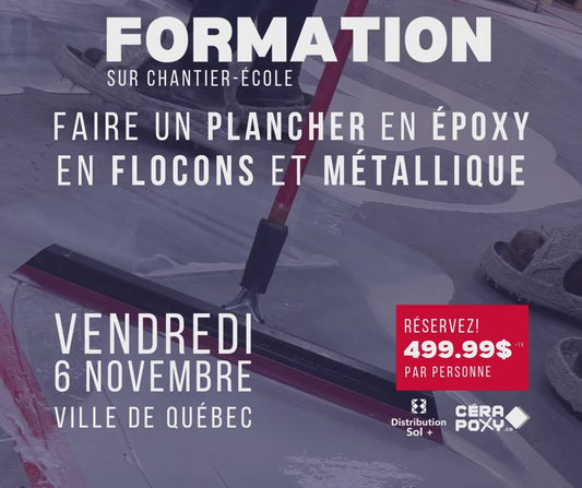 Formation pratique - Faire un plancher en époxy en flocons et métallique - 6 novembre 2026 Québec